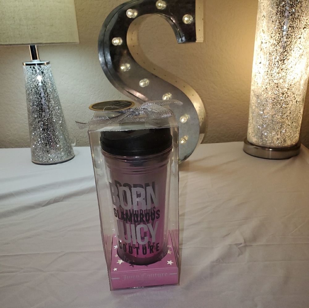 Iridescent pink travel mug